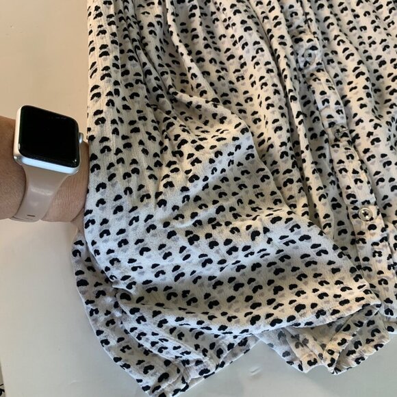 Anthropologie Vanessa Virginia Heart Print Top Women's Ladder Lace Tunic Size S - Picture 6 of 11